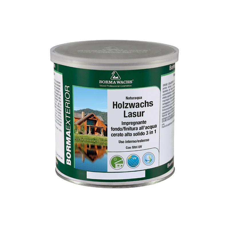 HOLZWACHS LASUR - IMPREGNANTE CERATO ALL'ACQUA TRASPARENTE LT 5 da COLOR CENTER DI IACCARINO SANDRO